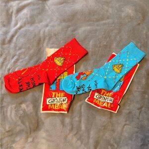 Grinch Red and Blue Socks